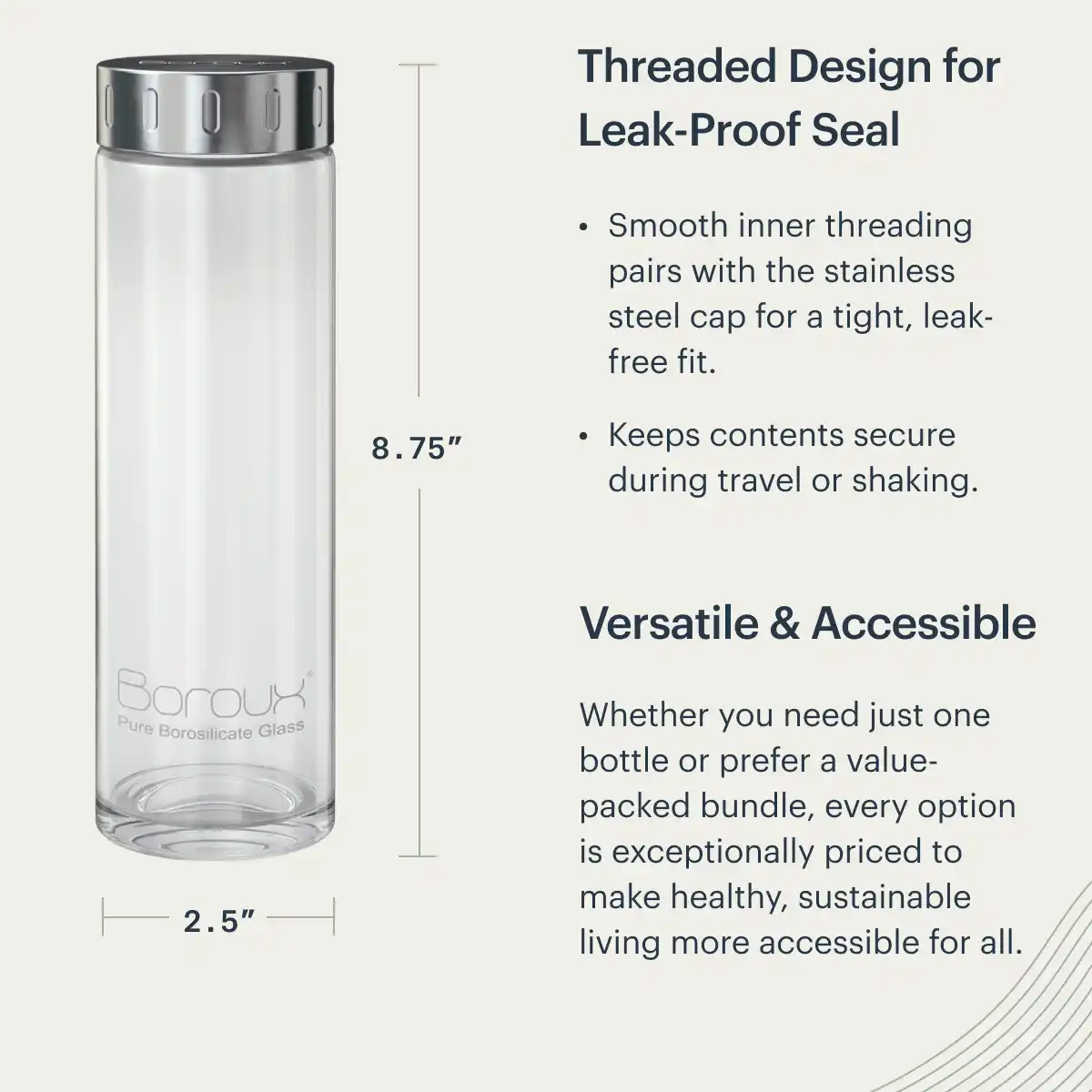 Glass Water Bottle - Image 5